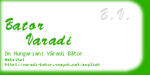bator varadi business card